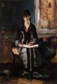 Retrato de una joven dama pintor belga Alfred Stevens